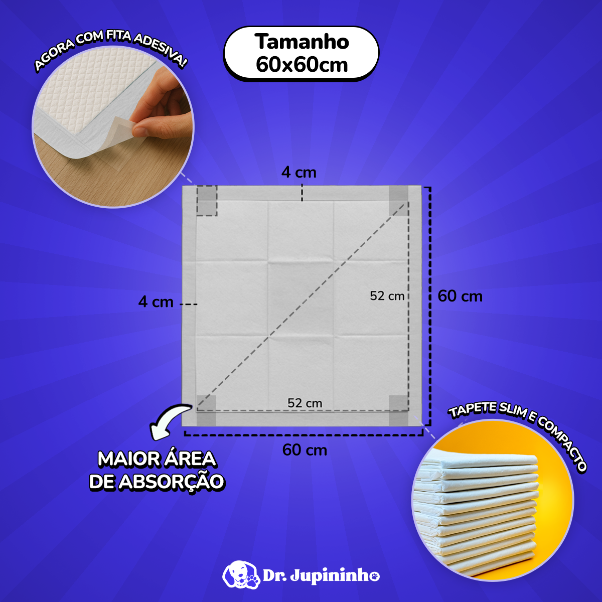 12 Pacotes de Tapete Higiênico Para Cães 60x60cm (360 Unidades) - Imagem 5