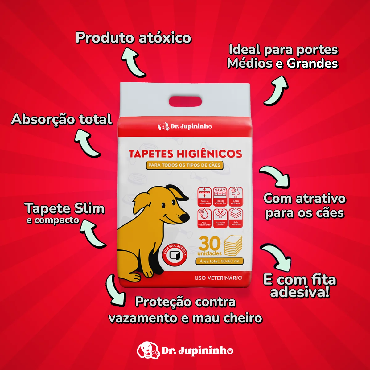 12 Pacotes de Tapete Higiênico Para Cães 60x80cm (360 Unidades) - Imagem 2