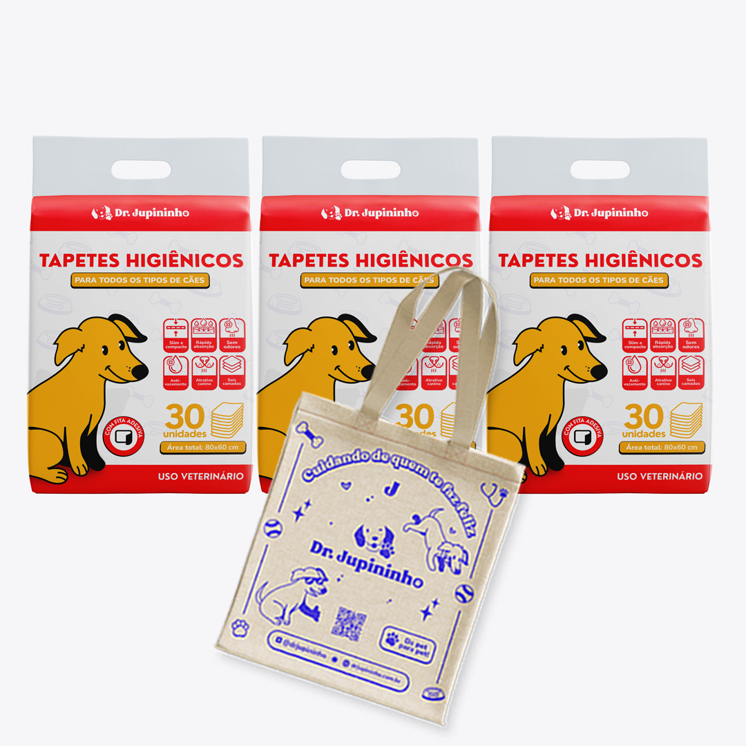 3 Pacotes de Tapete Higiênico Para Cães 60x80cm (90 Unidades)