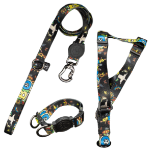 Coleira Peitoral Americano + Coleira de Pescoço Com Guia Para Cães (Modelo Rio Brasil)