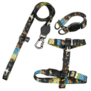 Coleira Peitoral H + Coleira de Pescoço Com Guia Para Cães (Modelo Rio Brasil)