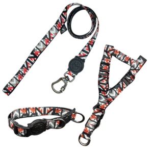Coleira Peitoral Americano + Coleira de Pescoço Com Guia Para Cães (Modelo Vibrante)