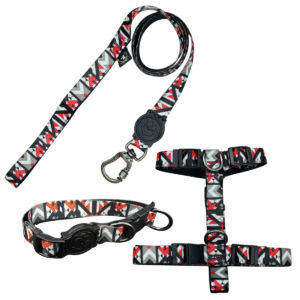 Coleira Peitoral H + Coleira de Pescoço Com Guia Para Cães (Modelo Vibrante)